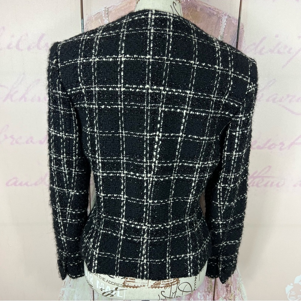 Albert Nipon Tweed Wool Blend Blazer Business Jac… - image 5